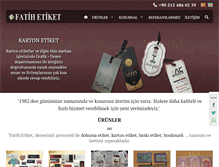 Tablet Screenshot of fatihetiket.com